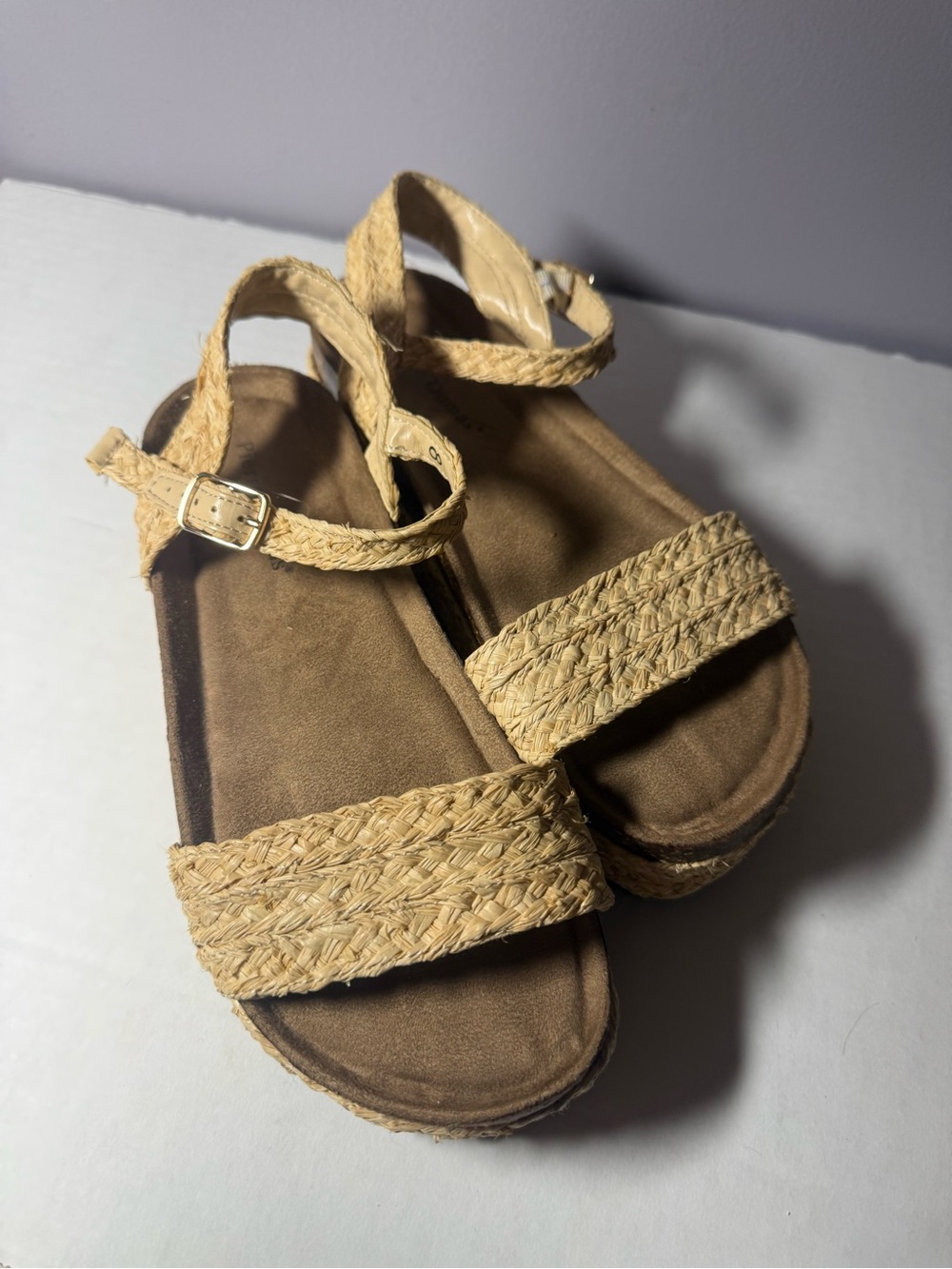 Pierre Dumas Natural Braided Strap Sandals